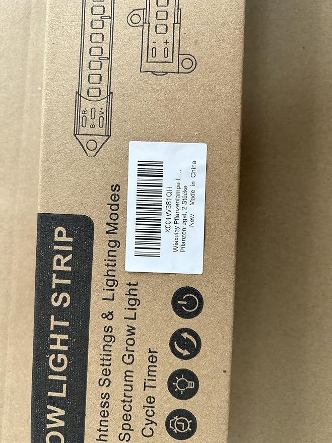 Wiaxulay LED Grow Light Strips, 6000K Full Spectrum Sunlike Growing Lamp with 6/12/16H Timer, 5 Dimmable Levels for Hydroponics, Succulent, Plant Shelf, 2 Pack