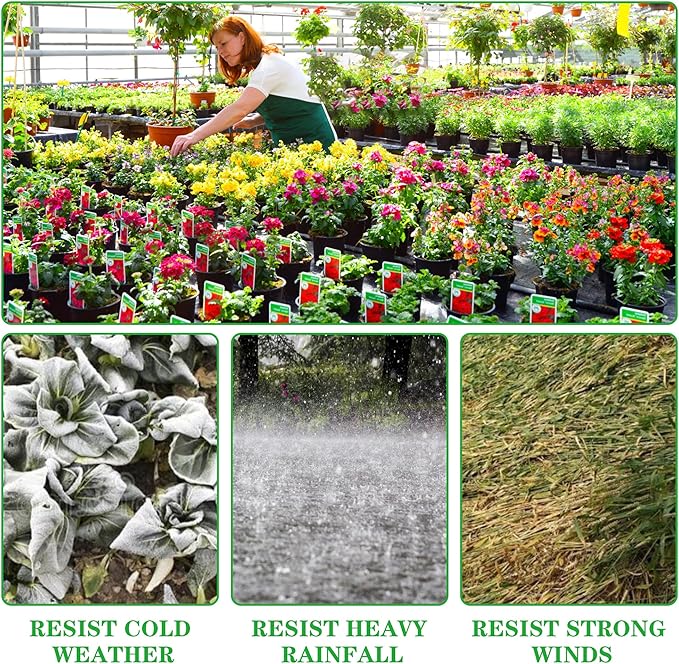 Greenhouse Film 13 x 26 Ft Greenhouse Plastic Plant Covers Freeze Protection UV Resistant PE Clear Film for Plants Dust Proof Resist Cold Weather Heavy Rainfall Strong Winds