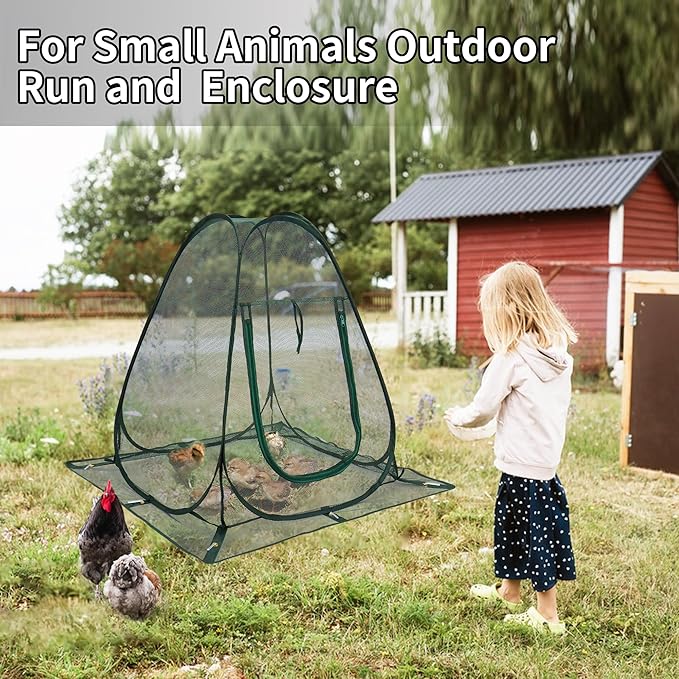 Pop up Garden Netting Cover Plant Guard Cover with 8 Stakes Bird Plant Tent Protector for Vegetables Fruits Flowers (1, 36 * 36 * 39 inch)