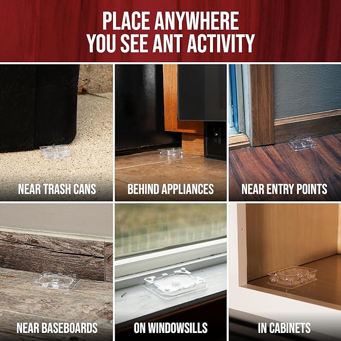 Catchmaster DEFIANT Reusable Ant Traps Indoor Refill (16 Pack) – Effective Liquid Ant Killer – Bait NOT Included – Stackable, Multi-Surface, No Mess, Discreet Bait Stations for Pest Control