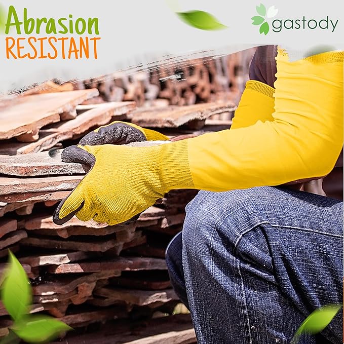 Gastody™ Long Sleeve Gardening Gloves Women and Men - Long Cuff Garden Gloves, Multipurpose Heavy Duty Outdoor and Indoor
