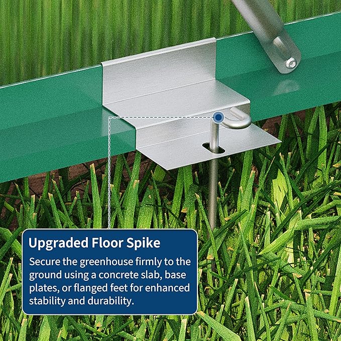 6x10 FT Walk in Greenhouse Aluminumfor , with Roof Vent, Groud Nail, Lockable Push Door, Aluminum Frame and Poly Carbonate Material with Quick Setup Graden, Vegetable Garden and Leisure Room