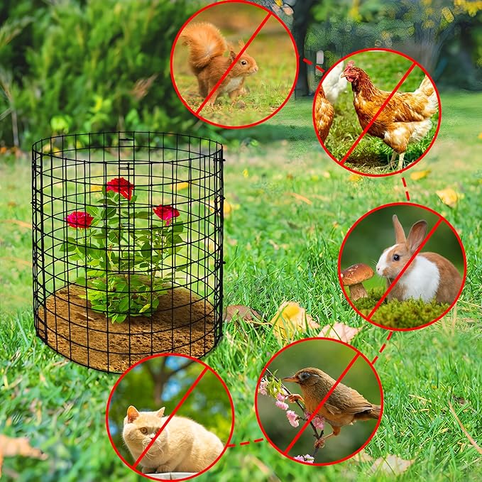Adnee 10 Packs Wire Plant Protector from Animals - 12" H X 12" D Metal Mesh Plant Cage Covers - Sturdy Garden Bunny Barricades Chicken Wire Cloche for Plants Shrubs Vegetables Flowers