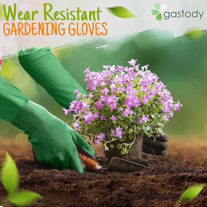 Gastody™ Long Sleeve Gardening Gloves Women and Men - Long Cuff Garden Gloves, Multipurpose Heavy Duty Outdoor and Indoor
