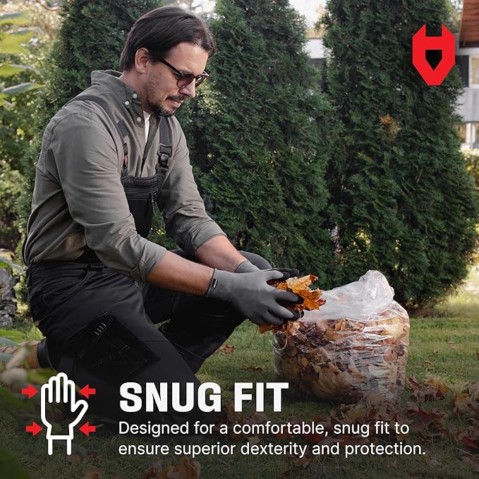 NoCry Gardening Gloves for Men with Strong Grip and Touchscreen Tips — Breathable Rubber Coated Garden Gloves with Superior Dexterity — Snug-Fitting Yard Gloves for Men or Lawn Gloves Men