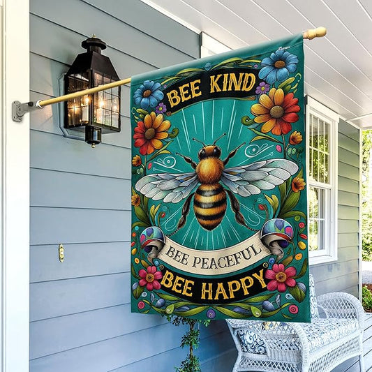 FLAGWIX Bee Decor American Flag - House American Flags for Outside 29.5" x 39.5" - Bee Gifts for Women Men, Hippie Gifts for Mom Grandma Animal Lovers, Yard Flags for Outside, Outdoor Decor for Patio