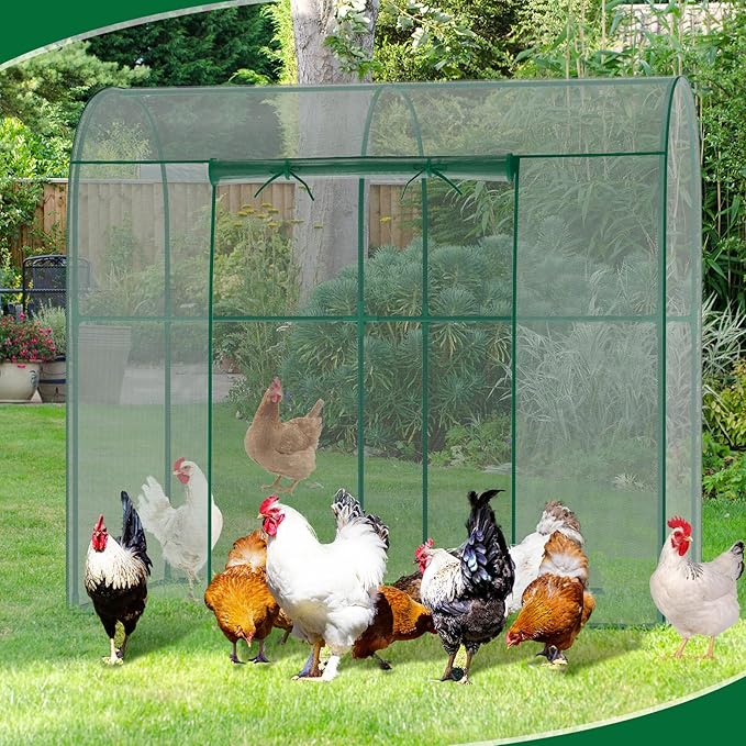 Crop Cages for Garden Plant, 6.6x3.3x6 Ft Plant Protection Netting Tent with Zippered Door, Raised Bed Cover, Garden Bed Cover with Frame, Wind-Resistant Plant Cages for Outdoor Plants