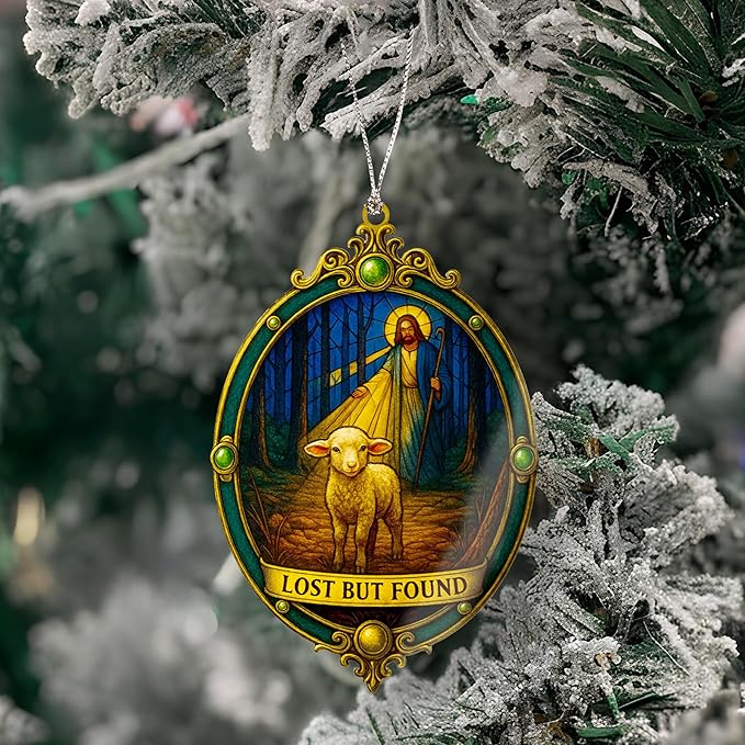 Lost But Found Christian Ornament – Christian Ornament – Religious Gifts – Bible Decor – Christmas Ornament – Suncatcher Effect Window Hanging – Car Hanging