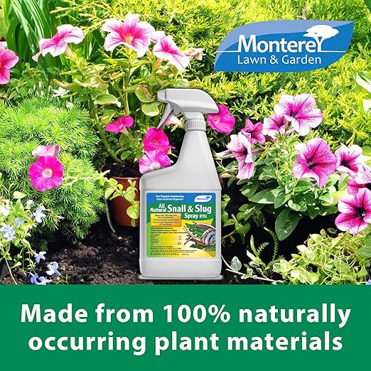 Monterey All Natural Snail & Slug Spray, for Organic Gardening, RTU - 31 oz