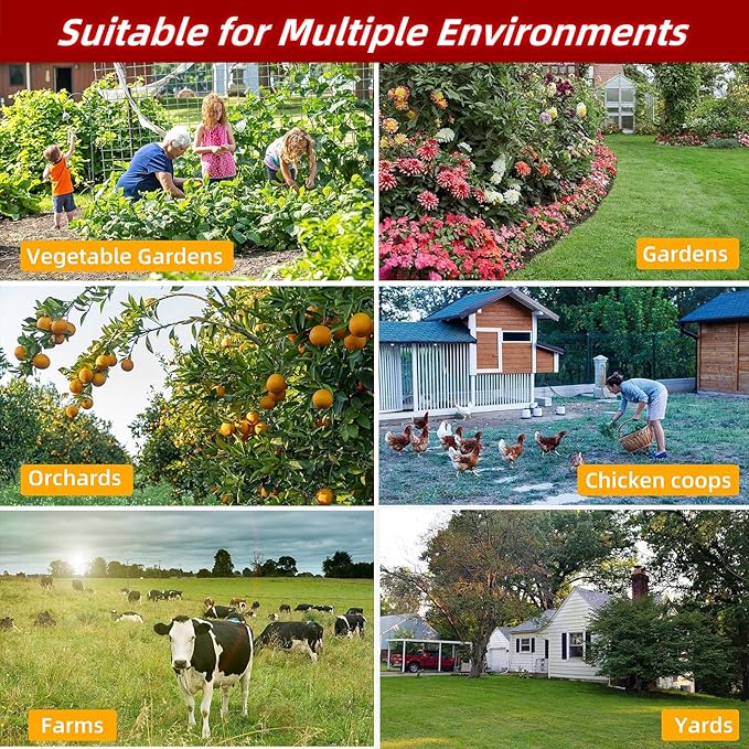 2025 Solar Nocturnal Animal Repeller,2 Pack Racoon Repellent Outdoor,Waterproof Deer Repellent Device,Wall-Mounted Red Flashing Light, Skunk Fox Coyote Deterrent for Chicken Coop Garden Yard