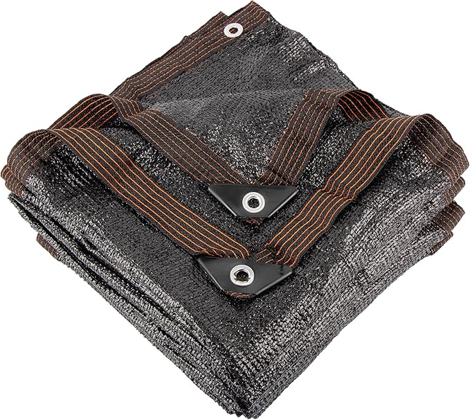 70% 20 X 48 FT Black Shade Cloth, Outdoor Sunblock Shade Cloth with Grommets, Durable Sun Shade Netting Shading Antifreezing for Patio, Garden, Plants Cover, Greenhouse, Barns, Dog Kennel
