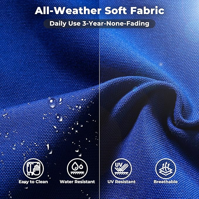 ovios 6 Pieces Patio Furniture Set, Outdoor Wicker Sectional Sofa with Glass Table Comfy Cushions, Modern Modular Deep Seat Couch Rattan Conversation Set, Navy Blue