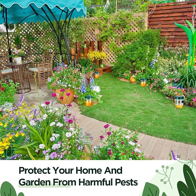 Qualirey 4 Pcs Wasp Traps for Outdoors Wasp Killer Hanging Bee Traps Reusable Fly Bee Killer for Indoor Outdoor Patio Garden Home (Green)