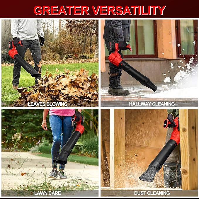 Leaf Blower Cordless - 540CFM 150MPH Electric Leaf Blower with 2 x 4.0Ah Batteries & Fast Charger, 5 Speed Levels, LCD Display, 21V Powered Handheld Blower for Lawn, Yard, Leaves, Dust, and Snow