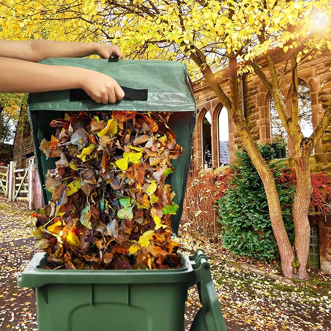 30 Gallon Leaf Collector, Leaf Bag Chute, Portable Pop Up Leaf Bags, Foldable Dustpan Leaf Pick Up Tools Leaf Loader, Reusable Yard Garden Bags for Leaves Lawn Trash(100 L) Dimensions