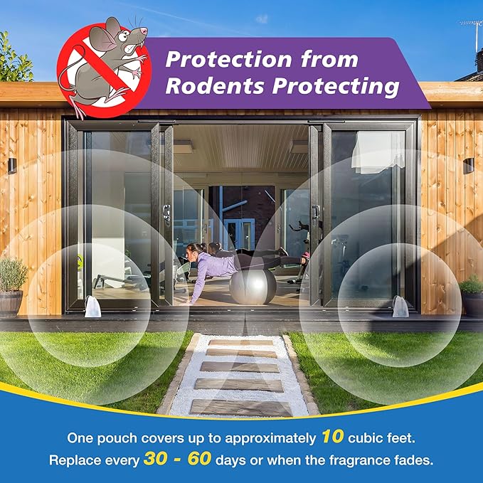 Mouse Rodent Repellent, 24 Pack Mouse Repellent Balls - Peppermint Lemon Oil Mice Repellent for Squirrel Rats Spider Pests, Mice Repellent for Indoor/Outdoor Use - Natural Mouse Deterrent & Pet Safe