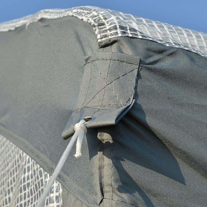 Outsunny 20' x 10' x 9' Walk-in Greenhouse, Outdoor Garden Warm Hot House with 6 Roll-up Windows, 2 Zippered Doors and Weather Cover, White