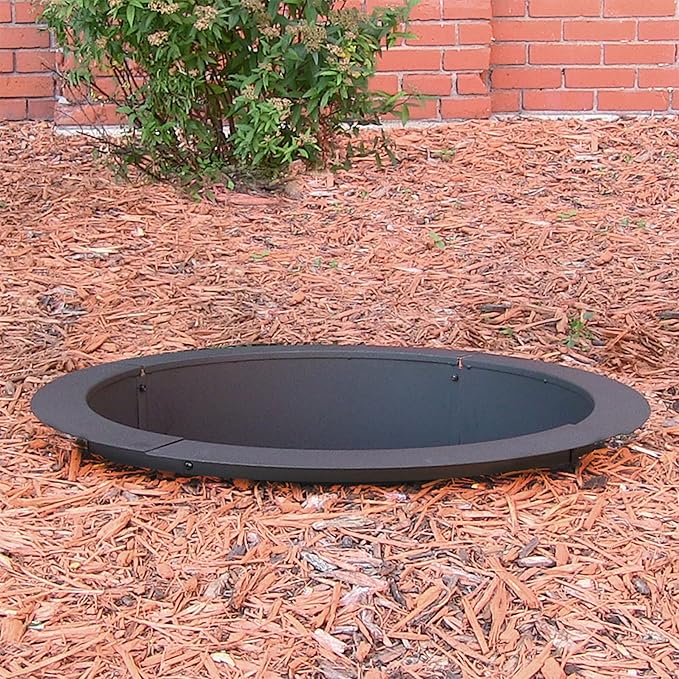 Sunnydaze Outdoor Fire Pit Ring - DIY Above or In-Ground Steel Fire Ring Insert - 33-Inch Outer/27-Inch Inner Diameter