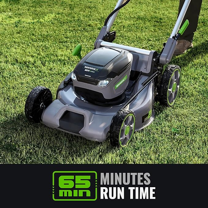 Electric Lawn Mower, Self-Propelled Lawn Mower Cordless (60V 21”), 65 Min Long Runtime with 5.0Ah Battery, Rapid Charger and LED Headlight