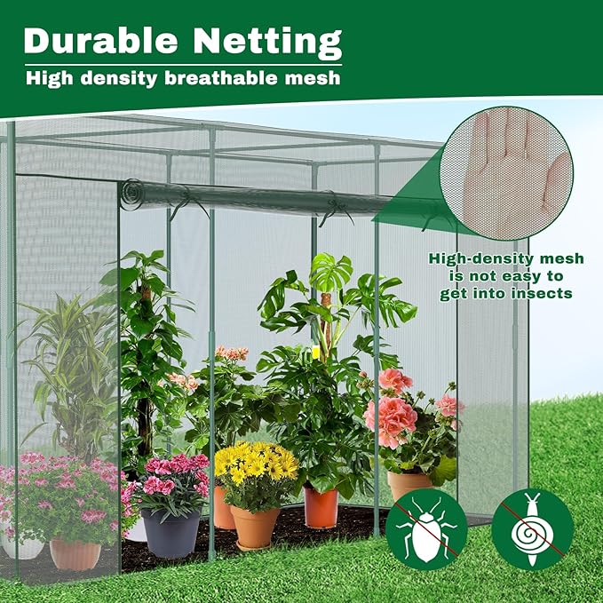 Crop Cages for Garden Plant, 11.8x3.9x6 Ft Plant Protection Netting Tent with Zippered Door, Raised Bed Cover, Garden Bed Cover with Frame, Wind-Resistant Plant Cages for Outdoor Plants
