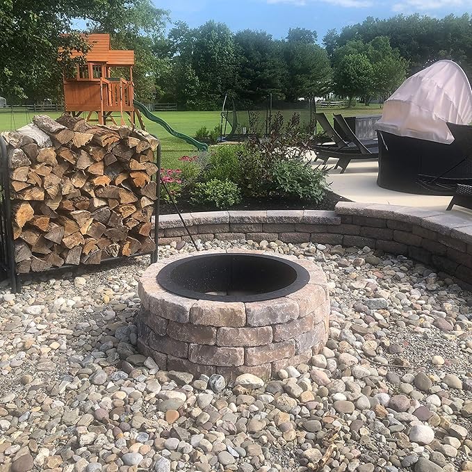 Sunnydaze Outdoor Fire Pit Ring - DIY Above or In-Ground Steel Fire Ring Insert - 36-Inch Outer/30-Inch Inner Diameter