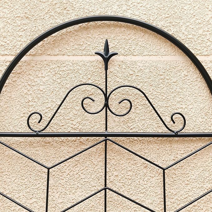 Metal Garden Trellis Rustproof Trellis for Climbing Plants Outdoor Flower Support (Black-4 Pack, 86.7"x19.7")