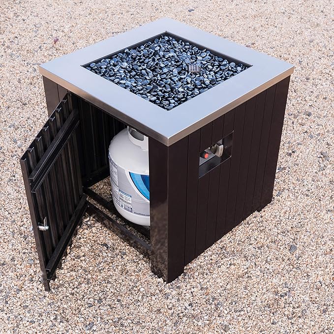 Morton Outdoor Square Stainless Steel Fire Pit