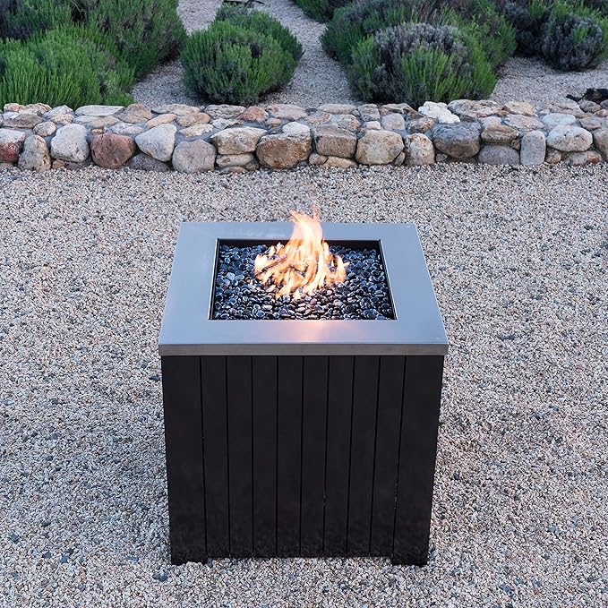 Morton Outdoor Square Stainless Steel Fire Pit