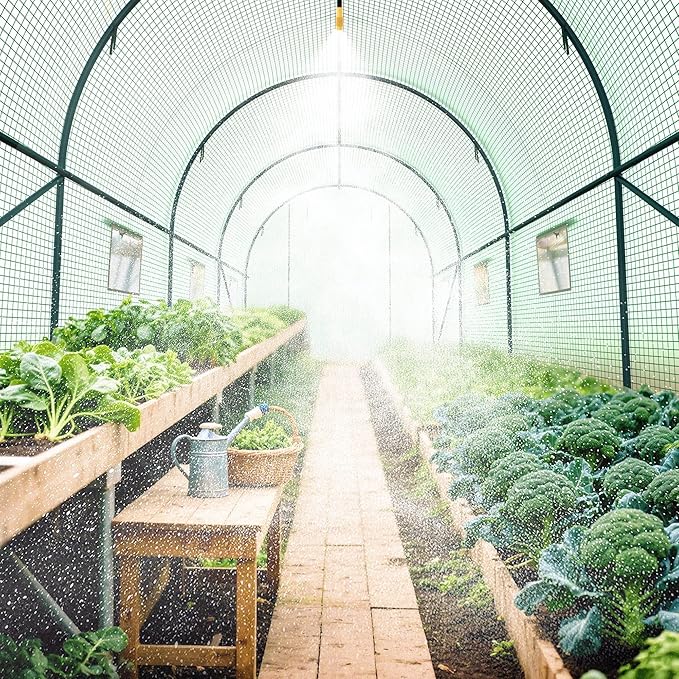 Greenhouses for Outdoors Heavy Duty 10x7x7 FT Portable Greenhouse with Watering System,6 Ventilated Screen Windows & Rolling Zipper Door & Reinforced Steel Frame High Tunnel Greenhouse