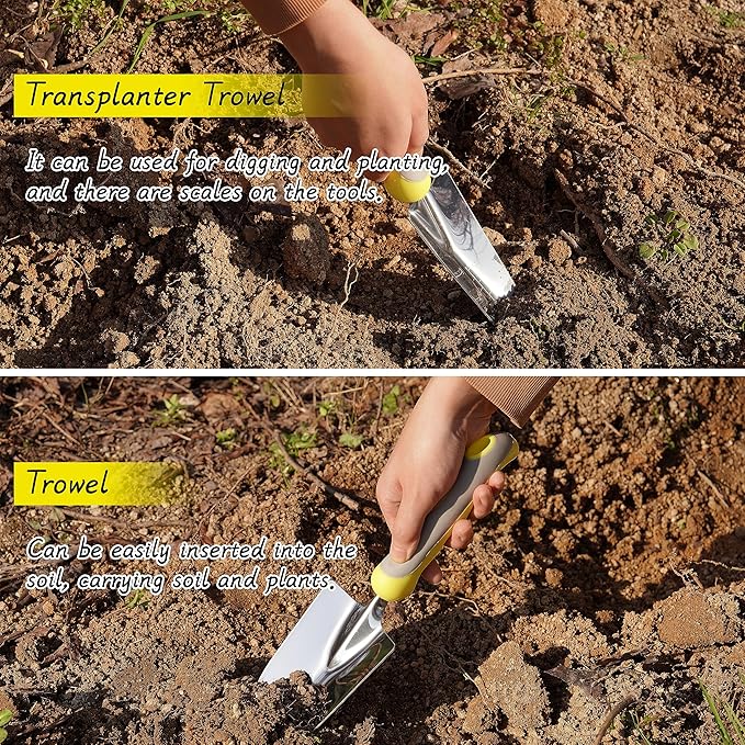 Garden Tool Set, 9 PCS Stainless Steel Heavy Gardening Tools, Tool Set with Waterproof Storage Bag, Suitable for Planting, Digging and Pruning, The Best Choice