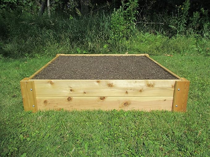 Infinite Cedar Premium Cedar Raised Garden Bed - 1" Thick Wood (4' x 4' x 11" H)
