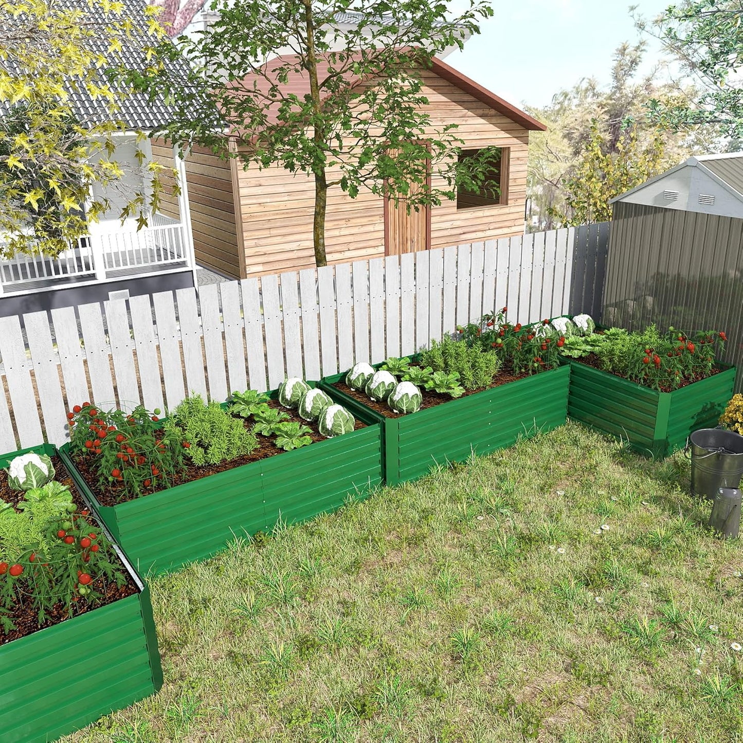 8x4x2 ft Outdoor Raised Garden Bed, Large Metal Planter Raised Beds, Planters for Outdoor Plants for Vegetables, Flowers, Herbs, Fruits, and Succulents.(2 Pcs)