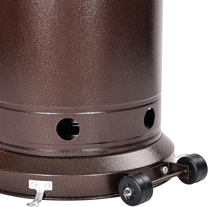 48,000 BTU Outdoor Propane Patio Heater with Wheels, Commercial & Residential, Bronze