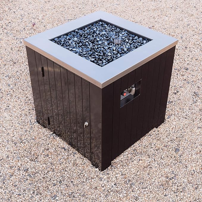 Morton Outdoor Square Stainless Steel Fire Pit