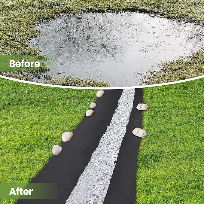 Weed Barrier Landscape Fabric | Heavy Duty Premium Weed Control Fabric -Durable & Eco-Friendly Weed Block Gardening Mat (8OZ 3x200ft, Non Woven)