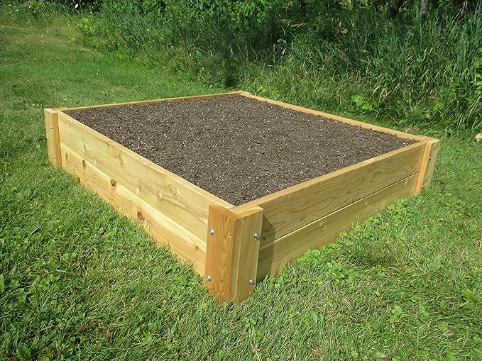 Infinite Cedar Premium Cedar Raised Garden Bed - 1" Thick Wood (4' x 4' x 11" H)