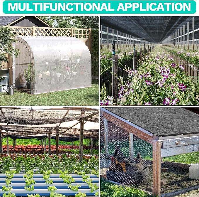 Royal Shade 30% Black Shade Cloth Custom Size 19FT x 46FT Mesh Tarp with Grommets for Garden Patio, Plant Shading, Greenhouse, Pergola, Chicken Coop, Dog Kennel, Lawn (We Make Custom Size)