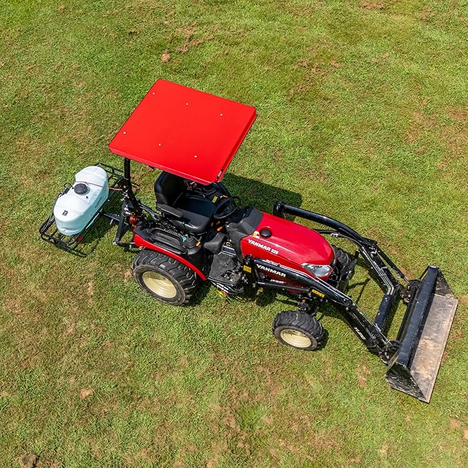 Universal Tractor Canopy | ROPS 1.5”-3” | Robust Steel | Easy Install (Red)