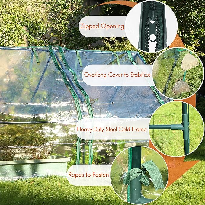 Gardzen Mini Greenhouse Heavy Duty Portable Green House, Clear Tent Small Greenhouse for Indoor Outdoor Plants 71.7”(L) x36.2”(W) x42.5”(H)