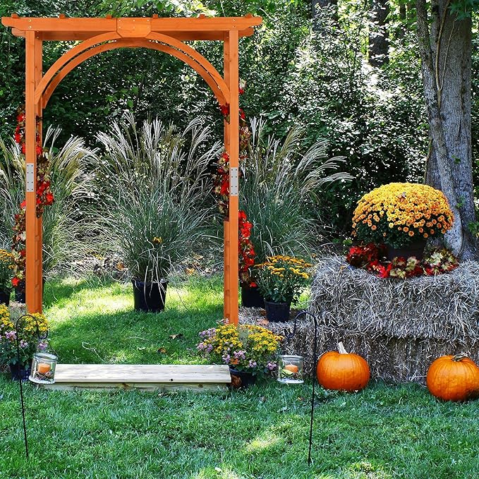 Yaheetech 85in Wooden Garden Trellis Horticulture Garden Arch Arbor for Climbing Planting Plant Stand in Garden Yard Outdoor, Brown