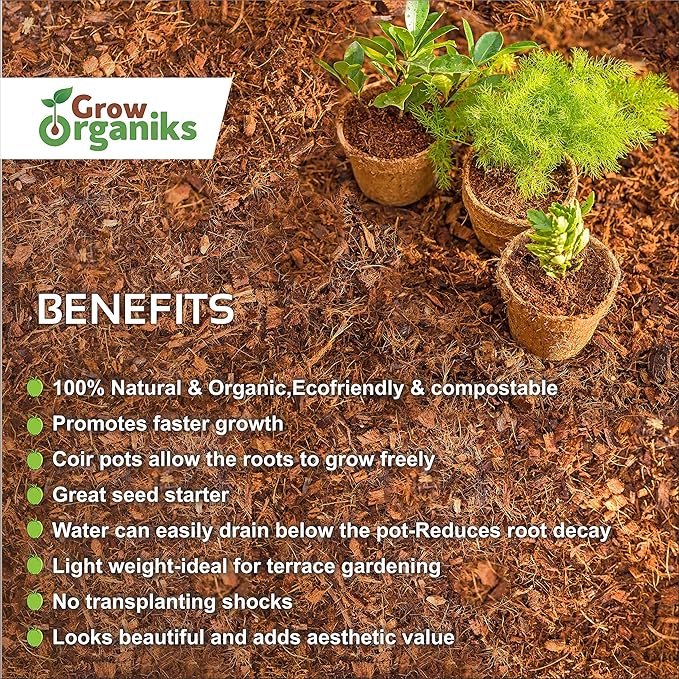 (4 Inch, 12 Pack Coco Coir Plant Pots, Biodegradable Peat Pots for Seed Starter & Seedling Kit, Small Plant Pots Germination, Mini Planter Cups for Indoor, Outdoor, Organic Planting